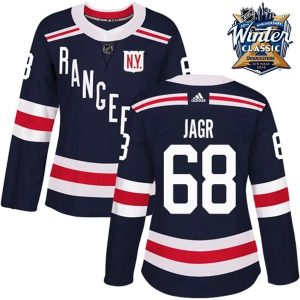 Damen New York Rangers Trikot Jaromir Jagr 68 Navy Blau 2018 Winter Classic Authentic